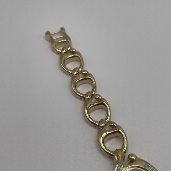 Working Colibri Diamond Gold Tone Women’s Wrist Watch MOP Mother Of Pearl Face - Picture 6 of 12